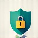 Illustration of a shield with a lock, representing security and reliability