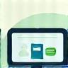 Illustration of a laptop or phone screen, representing online registration process